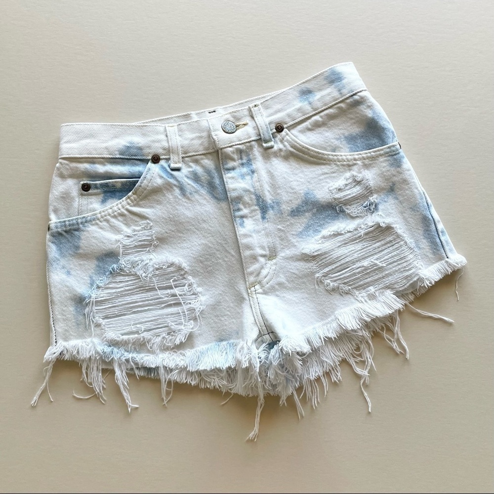 Lee Vintage Bleached Distressed UGWA Cut-Off Denim Shorts